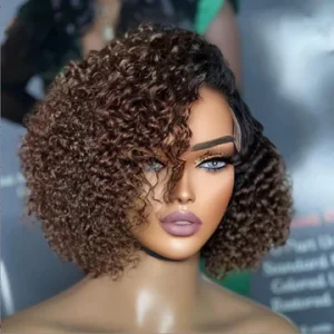 8 inch Trendy Short Cut Curly Minimalist HD Lace Glueless Side Part Wig (On SALE)